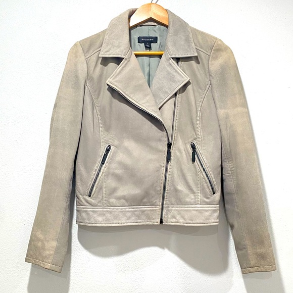 Halogen grey suede leather zip front jacket size S - Picture 1 of 6